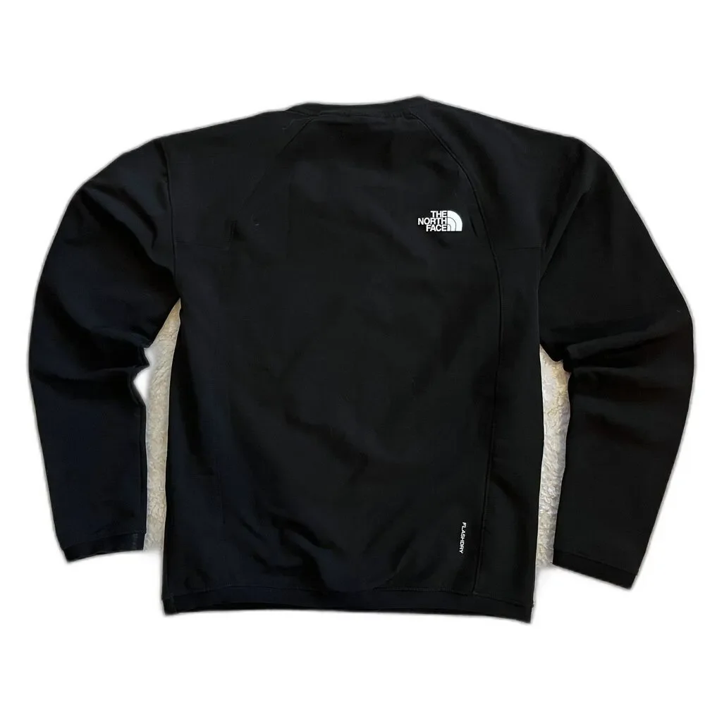 The North Face Fleece Crewneck Black Tekware Size Small‎ Hiking Running Winter